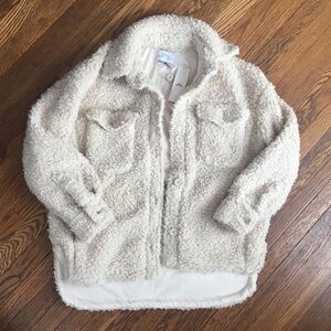 Cream urban outfitters sherpa jacket shirt xs new with tag coat white Palmer